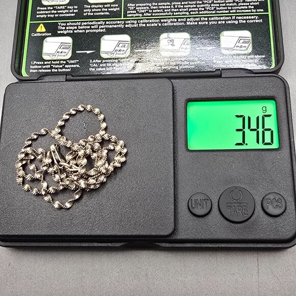 VTG HAN Sterling Silver Twisted Chain Necklace 18" 925 Italy Designer 2mm - Picture 8 of 9